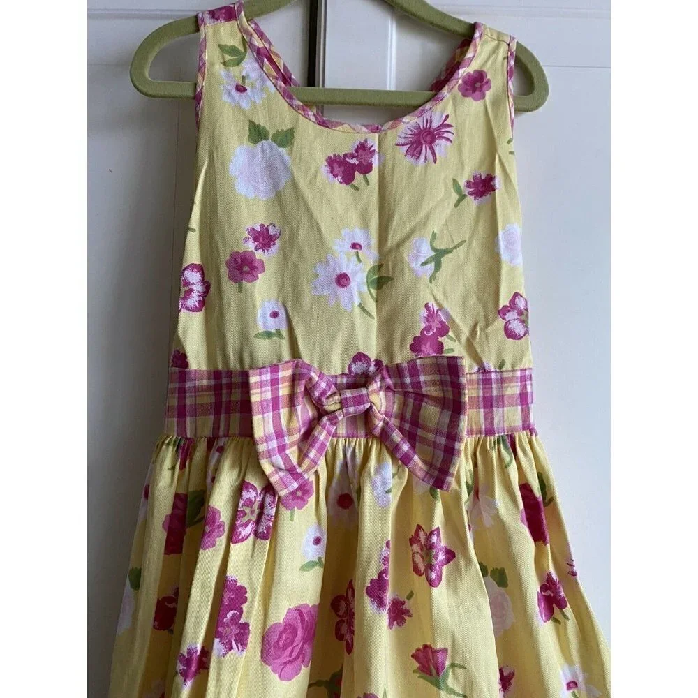 Hartstrings Size 7 Girl’s‎ Yellow Pink Floral Dress